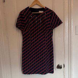 Trina Turk Geometric Pink and Black Mini Dress